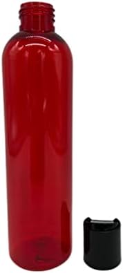 8 oz Piros Cosmo Műanyag Palackok -12 Pack Üres Üveget Újratölthető - BPA Mentes - illóolaj - Aromaterápia | Fekete Nyomja