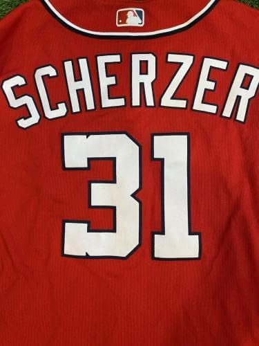 Max Scherzer Washington nationals Játékos Kiadott Jersey 2020 MLB Auth - MLB Meccset Használt Mezek