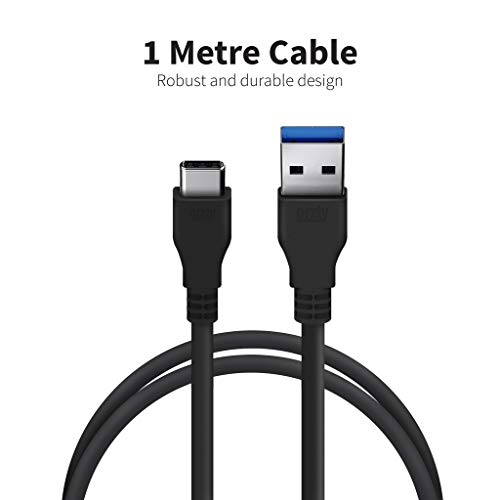 USB 3.0 C-Típusú Gyors Töltés, adatátvitel Kábel Kompatibilis a Samsung Galaxy S21 Ultra! (18W Fekete 1M 3.2 ft)