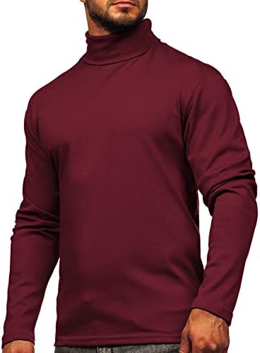 Amussiar Férfi Garbó Termikus T-Shirt Slim Fit Alapvető, Hosszú Ujjú, Könnyű Pulóver Felső