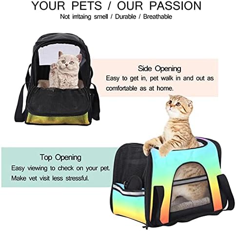 BeCrazier Szivárvány Háttér Pet Travel Fuvarozó | Szellőző, Puha Oldalú, Kényelmes Kialakítás Biztonsági Jellemzők | Ideális