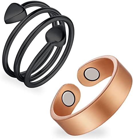 Feraco 2DB Mágneses Réz Gyűrűk a Nők az Ízületi gyulladás illetve a Közös,Valentin Napi Ajándék Nőknek,99,99% - Os Tisztaságú