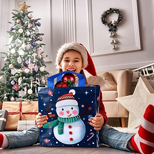 12-es Karácsonyi ajándékcsomagot fogantyúval Vízálló Újrafelhasználható Karácsonyi Bevásárlás Tote Többfunkciós Nem szőtt