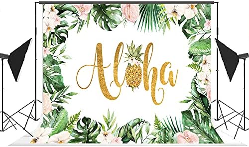 Lofaris Hawaii Luau Parti Hátteret Nyáron a Trópusi Hawaii Téma pálmalevelekből Szülinapi Háttér Aloha Hula Ananász babaváró