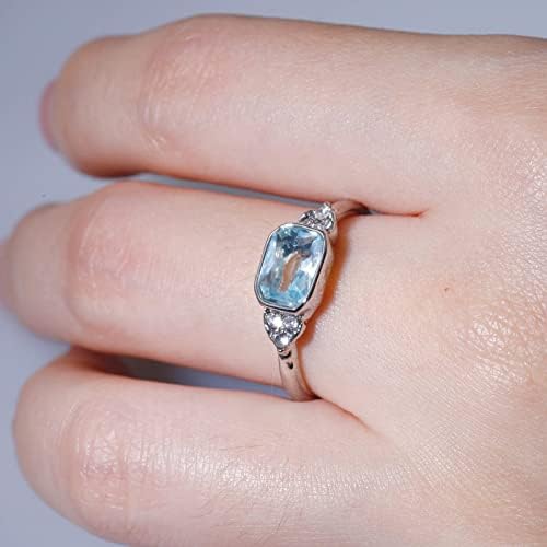 2023 Új Kék Gyűrű Részt Divat Fényes, Aranyozott Gyűrű Kő Kör Ékszer Női Ékszerek Ég Gyűrű Kő Gyűrűk (Ezüst, 10)