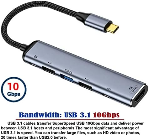 CY USB-C-HUB,USB C Típusú HDMI-4K-60hz ＆ 3 USB Adat Port HUB Átalakító HDTV Többportos Adapter 100W PD hálózati Port