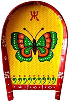 Bengáli Bambusz Kulo Pillangó Festett Pooja Samagri Kapus Tálca a hagyományos puja (Nyomtatás eltérőek lehetnek)