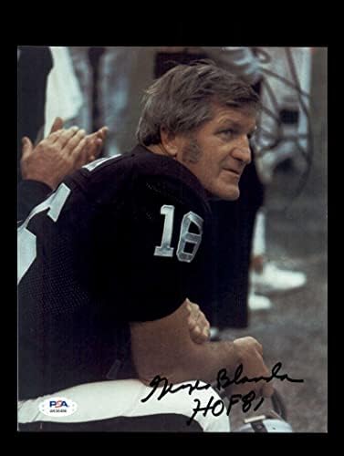 George Blanda PSA DNS Aláírt Coa 8x10 Autogramot Fotó Raiders - Dedikált NFL-Fotók