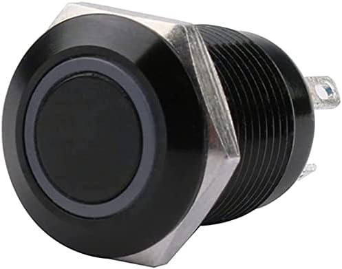 TPUOTI 12mm Vízálló Oxidált Fekete Fém Gomb, Kapcsoló, LED-es Lámpa Pillanatnyi Reteszelés PC hálózati Kapcsoló 3V 5V 6V