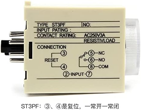 PCGV ST3PF Idő Relé AC220V Kikapcsolás Késleltetés Időzítő Idő Relé 8Pin 30-AS, 60-AS 3M 10M (Méret : 30)