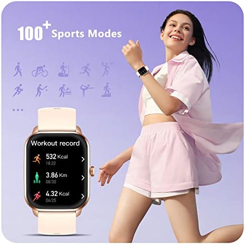 Okos Órák a Nők, 1.9 Smartwatch Bluetooth Hívás Fitness Tracker Android, illetve iOS-a pulzusszám Aludni, Monitor, 100+ Sport