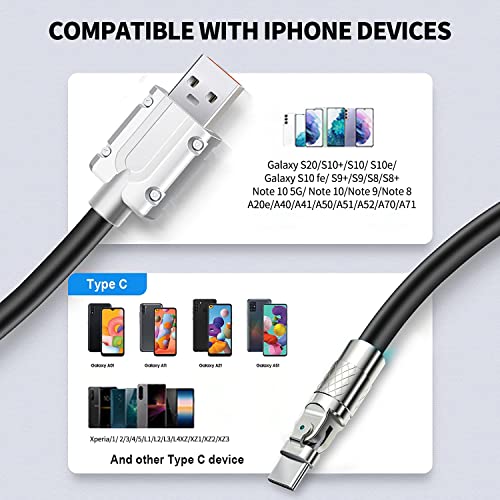 skyweon USB-C Kábel,[6.6 ft 1Pack] 120 w-os Típus C Töltő Gyors Töltés,C Típusú Töltés Zsinórok,Telefon Gyors Töltés Kábel