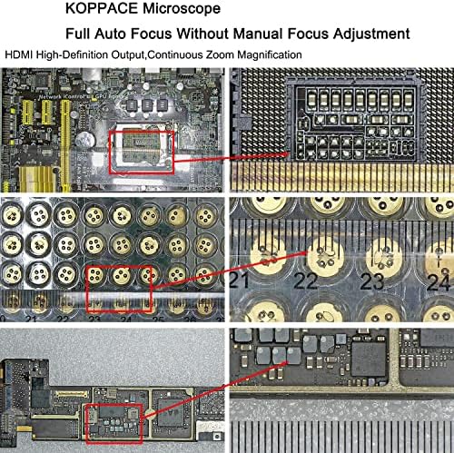KOPPACE 1X-14X 2 Millió Pixel Nagy látómező Automatikus Élességállítás Mikroszkóp Nagy PCB Áramköri Ellenőrzés 13.3 Hüvelykes