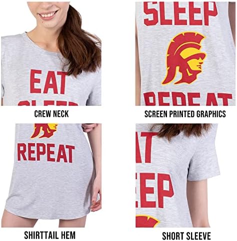 Ultra Játék NCAA Női Szuper Puha Hálóruházat Pizsama Loungewear T-Shirt Hálóing