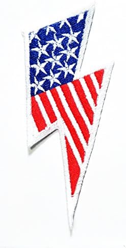HHO Villám Amerikai Zászló Retro Javítás Hímzett DIY Foltok, Aranyos Applied Varrni Vas a Gyerekek Kézműves Patch Táskák,