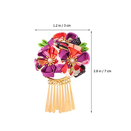 SOIMISS Klasszikus Dekor, Klasszikus Dekor, Klasszikus Dekor 3PCS Japán Stílusú Haj Klipek Tassel Hajtűket Virág Hairclip