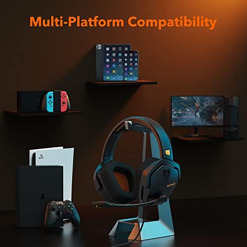 NUBWO N16 Gaming Headset - zajszűrő Mikrofon, Sztereó Hang, Kényelmes Kialakítás a PS5, PS4, Xbox, Kapcsoló, PC, Laptop,