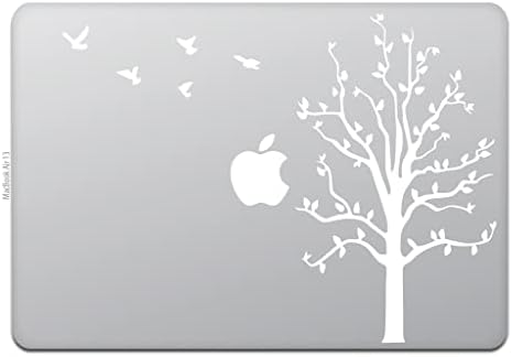 Kedves Áruház MacBook Air/Pro 13 MacBook Matrica, Matrica, Fa, Madár, Fehér M423-W