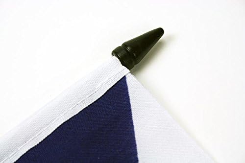 AZ ZÁSZLÓ Anguilla Táblázat Zászló 4 x 6 - Anguillian – Brit Asztal Zászló 15 x 10 cm - es Fekete Műanyag pálca, Bázis