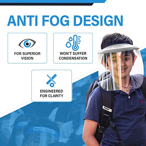 PEP arcvédőt - w/ 3 Csomag Újrafelhasználható Pajzs. UV-Bevonatú-Anti-Köd, Állítható Méretű, MINDEN, Teljes arcvédőt, Tartós