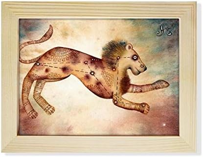 DIYthinker július augusztus Leo Csillagkép Zodiákus Asztali Képkeret, Kép, Art Dekoráció Festés 6x8 inch