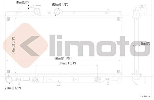 Klimoto Radiátor | illik Subaru Baja 2003-2006 Legacy Outback 2000-2004 2.5 L H4 | KLI2331