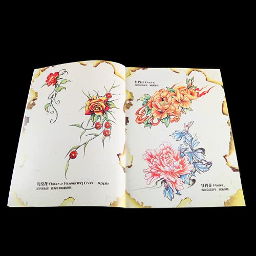 Tetoválás Könyv Virág Nyelvű Kézirat Rajz Bazsarózsa Minta Barack Tetoválás Minta
