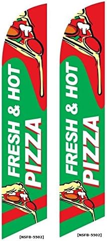 Friss & Hot Pizza Két (2) Swooper Toll Zászló Készletek