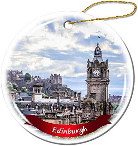Higoss Edinburgh Skócia Karácsonyi Dísz Porcelán Kétoldalas Kerámia Dísz,3 Inch