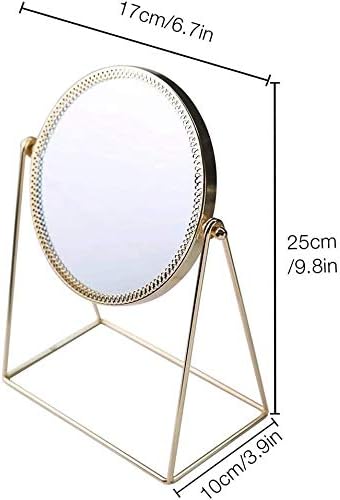 YUESFZ Smink Tükör kétoldalas Hiúság Tükör Vintage 360° - os Elforgatás Fém Asztal Kerek Tükör Kozmetikai Tükör, Hogy Fel