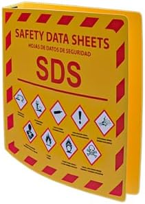 Sárga Biztonsági Inc, SDS SDS Binder 1 Csomag Frissített 2023 Követelmények, nagy teljesítményű, 3 Inch, 3 Gyűrű Biztonsági