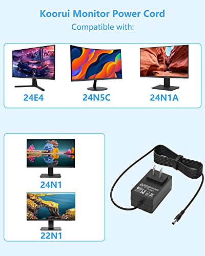 VHBW Tápkábelt a Koorui Monitor 24E4 24N50C 24N1 24N1A 22N1 21.5 24 LED, Full HD 1080P Ívelt Gaming Monitor Színes Kijelző