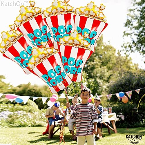 KatchOn, Óriás Popcorn Lufi Set - 30 Inch, Csomag 6 | Popcorn Dekorációk, Film, Este Dekoráció | Karnevál Lufi a Popcorn