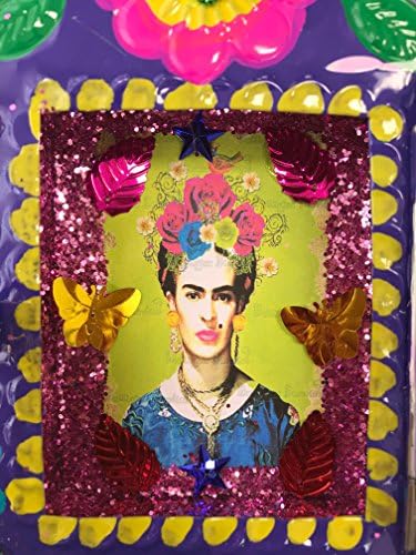 Casa Fiesta Minták Frida Kahlo Nicho Box - Kézzel Festett Mexikói Művészeti Keret - Hojalata Tin Nicho Mexikói Dekoráció