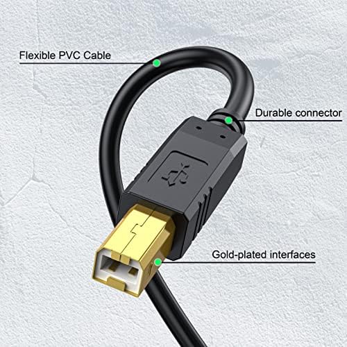NC XQIN Nyomtató Kábel 10 méter, USB Nyomtató kábel Kábel Típus Egy-Férfi-B-Férfi Nyomtató USB-Kábel Nyomtató/Szkenner-Aranyozott