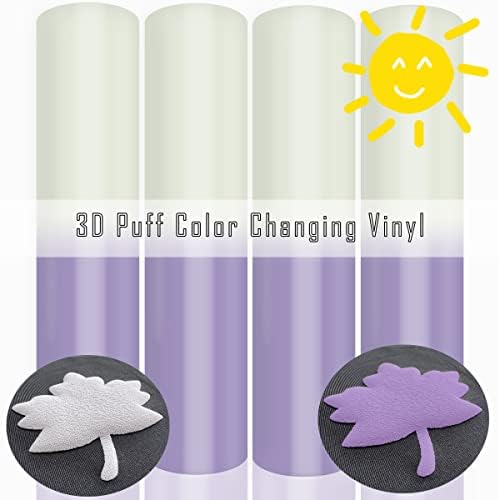 3D-s Puff Vinil hőátadás UV színváltó Vinil 12x 10-4 Lap Napfényre Érzékeny Özönlöttek Habzó HTV a Pólót, Ruhát, Táskát DIY