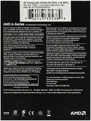 AMD A8-7650K Quad-core (4 magos) 3.30 GHz-es Processzor - Socket FM2+Kiskereskedelmi Csomag AD765KXBJABOX