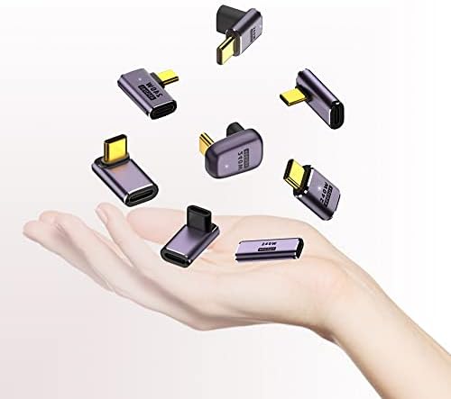 Kework 2 Csomag USB 4.0 C Típusú Kiterjesztés Adapter LED, 40Gbps Fel Le Szög USB-C Női USB-C Női Bővítő Csatlakozó, Csatlakozó,