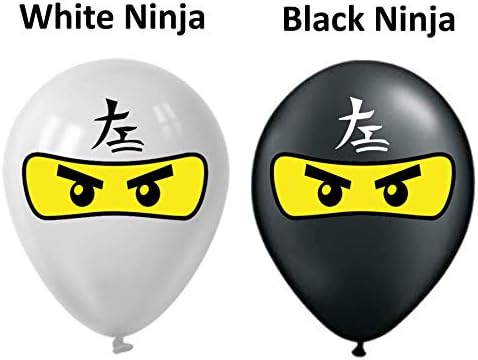Látás Engedéllyel rendelkező 30 Db Ninja Szuperhős 12 Lufik | Vegyes Színek, Arany, Fehér, Fekete, Piros, Kék, Zöld Ninja