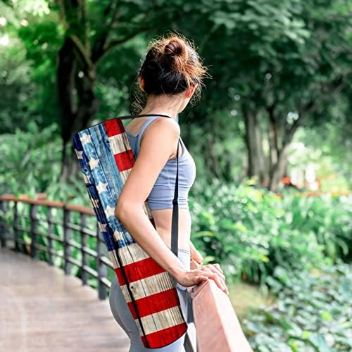 Amerikai Zászló Jóga Szőnyeg Táskák Teljes Zip Jóga hordtáska a Nők, Férfiak, Gyakorlat, Jóga Szőnyeg Fuvarozó, Állítható