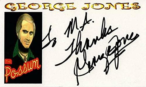 George Jones Aláírt Autogramot Egyéni Index Kártya - Az Oposszum, Ország Legenda - NFL-Vágott Aláírás