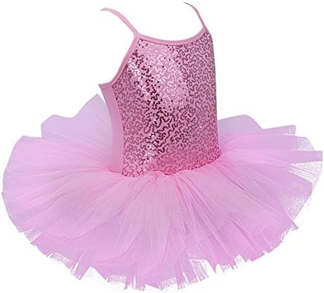 iiniim Gyerekek Lányok Flitteres Kombiné Balett Tütü Ruha Balerina Dressz Ruhában Táncolni Jelmezt visel Rózsaszín 5-6