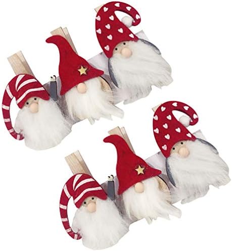 Gadpiparty 6db Karácsonyi Klip Gnome-Fa Csipeszek a Játék Szívességet Kézműves Fa Klipek Állítsa be a Papír Fotó, Fotózás