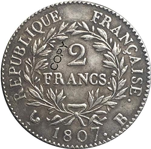 Franciaországban Napóleon 1807 B 2 Frankot Érmék Példányt Haza, Szoba, Iroda Berendezés