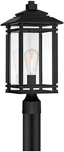 John Timberland Észak-Ház Feladata A Hagyományos Szabadtéri Post Light Lámpatest, Matt Fekete Fém 19 1/2 Tiszta Üveg Árnyékban