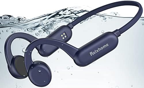 Relxhome csontvezetéses Fejhallgató, Sport MP3 Fejhallgató Beépített 8G Memória, IP68 Vízálló, Vezeték nélküli Bluetooth-csontvezetéses