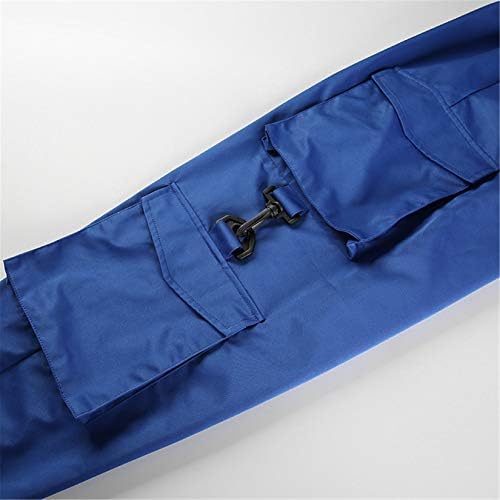 Andongnywell Nők Tiszta Szín Multi-Pocket Slim-Vágott viselet Otthon Sport viselet Nadrág