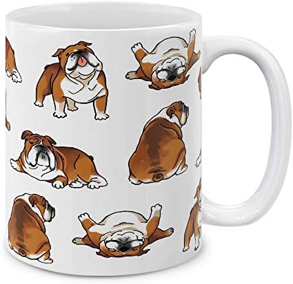 MUGBREW angol Bulldog Vicces, Játékos Testtartások Kerámia Bögre Tea Csésze, 11 OZ