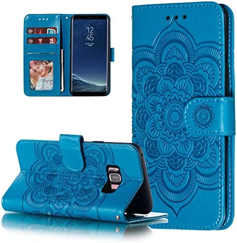 EYZUTAK Mandala tok Samsung Galaxy Plus S8, Prémium Bőr Flip Tárca Kártya Slot Mágneses Állvány védőburkolat Ultra Slim tok