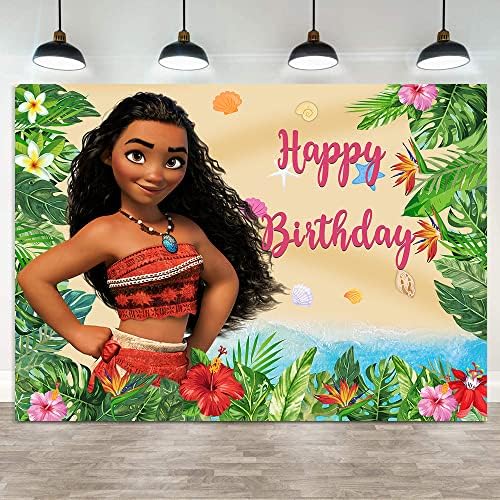 Rajzfilm Moana Hátteret Maui Nyári Beach Lány Hercegnő Szülinapi Fotózás Háttér babaváró Buli Banner Torta Asztal Dekoráció